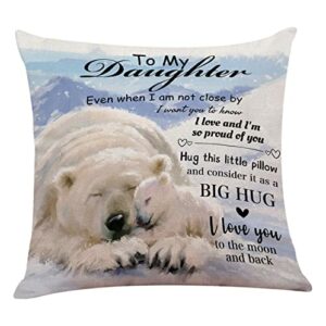 PRSTENLY Daughter Gifts, Cushion Cover Proud of You Gifts for Daughter on Birthday Graduation Christmas Wedding Day Valentines from Mum Dad, 16th