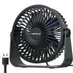 TriPole USB Desk Fan, 3 Speeds Adjustable Strong Wind Table Fan, 360° Rotation Mini Personal Fan, 5.5 Inches Portable Cooling Fan for Desktop Off