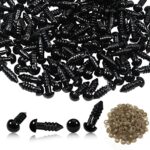 TOAOB 50pcs Plastic Safety Eyes with Washers Craft Eyes Small Doll Eyes 6mm for Soft Doll Making DIY Craft Plush Animal