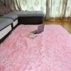 Beyeutao Large Pink Purple Living Room Rug 120x160cm Soft Fluffy Thick Pile Rug for Bedroom Tie-dye Floor Carpet Large Rug for Kids Girls Play Ar