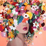 TISHIRON Paint by Numbers for Adults, DIY Girls Kits with Brushes and Acrylic Pigment, Flowers Painting Numbers, 16x20 inch Flameless Oil Gift Ki