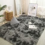 ETAOLINE Rugs Living Room Large Faux Fur Rug Soft Modern Shaggy Rugs (Dark Grey, 5.2ft x 7.5ft (160 x 230 cm))