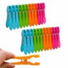 Clothes Pegs,24 pcs Plastic Clothes Pegs for Washing Line Pegs,Heavy Duty Laundry Clothes Pegs with Durable Springs, non-Slip Washing Pegs for Cl