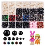 756pcs Plastic Safety Eyes and Noses - (Ø 6~14mm) Crochet Animals Chromatic Plastic Button Eyes for Sewing with Washers for Doll, Plush Toy, Tedd