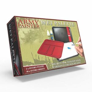 The Army Painter Wet Palette, An Acrylic Paint Palette For Acrylic Paints Set Inlcuding 50 Hydro Sheets, 2 Hydro Foams And Storage For Miniature