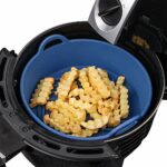 Webake Air Fryer Basket Liner Silicone Pot Reusable 20cm Round Airfryer Baking Tray Replacement Accessories for Paper Liners, fits 4QT or Bigger