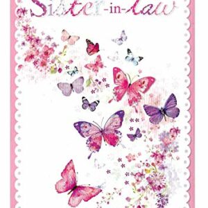 Sister-in-Law Birthday Card - Butterflies - 7.5" x 5.25" (R123)