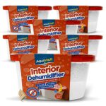6pk 400ml Interior Dehumidifiers Disposable | Window Moisture Absorber for Window, Home, Wardrobe, Damp Traps Condensation Absorbers Windows, Dam