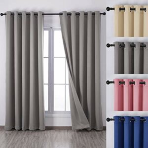 QINUO HOME Alaska Super Soft Solid/Plain Treatment Thermal Insulated Solid Blackout Window Treatments Curtains for Infant Care Curtains（One Pair