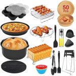 Air Fryer Accessories 15 PCS-8 Inch 4.2L-6.2L General Suitable for Cosori Ninja Salter Tefal 4.3L, 4.5L, 4.7L, 5L, 5.2L, 5.5L,Tower 5L, Philips 6