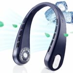TJC Neck Fan 4000 mAh Battery Operated Fan Rechargeable Bladeless Handsfree Design Personal Fan - Green