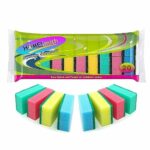 HOMESmith - Colourful Sponge Scourers - Dual Sided Dish Washing & Cleaning Sponges - Absorbent, Non-Scratch, Reusable Scourers - Pack of 20