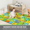 Capslpad Kids Play Rug for Playroom 160x100cm Non Slip Kids Rug with ABC Alphabet Numbers Animals Educational Learning Area Rug Washable Kids Pla