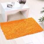 ele ELEOPTION Soft Shag Bath Mat Rug Kitchen Rug Door Way Feet Mat Anti-slip Strip Absorbent Doormat Bathroom Shower Rugs Shaggy Carpet (45 * 70
