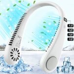 COZII Portable Neck Fan Bladeless, Hanging Neck Fan Rechargeable - 4 Speeds with 360° Airflow, Circulating Wind, Soft Neckband, Hands Free Person