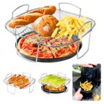 Augot Air Fryer Racks, Square Air Fryer Basket Stainless Steel Air Fryer Grill Air Fryer Food Dehydrator Rack Air Fryer Accessories for Cosori Ni