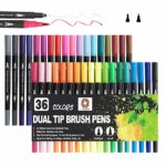THEARMAN Dual tip brush pens Set Of 36 Coloured | Fineliner Exclusively for Drawing and Calligraphy | Brush Pens for Painting and Colouring| Fine
