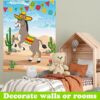 PLULON Pin the Tail on the Donkey Birthday Games for Kids Mexican Donkey Game Poster with 24Pcs Tail Stickers Donkey Party Favors Carnival Birthd