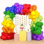 Rainbow Balloon Arch Garland Kit, 151PCS Rainbow Birthday Decorations, Rainbow Balloons for Boys Girls Kids Birthday Party, Baby Shower, Wedding