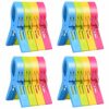URAQT Beach Towel Clips, 8 Pcs Large Laundry Clip Towel Pegs, Bright Color Plastic Quilt Clips for Sunbeds, Sun Loungers, Pool Chairs, Laundry