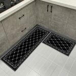 LLTTEER Kitchen rugs carpet runner kitchen mat 2 pieces,non-slip water and oil absorbing for hallway kitchen,kitchen rugs kitchen mats doormat ca