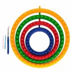 The Quilted Bear Round Knitting Loom Set - Plastic Knit Quick Loom Set of Four Different Sizes Circular Knitting Looms for Loom Knitting Hats, Sc