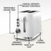 Breville Bold White 2-Slice Toaster with High-Lift and Wide Slots | White and Silver Chrome [VTR037]