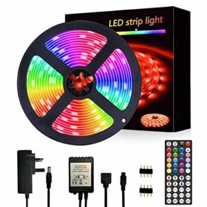 segrass LED Strip Lights Strip 5M,5050 RGB Music Sync Strip Light,Bedroom Color Changing LED Light for Room Home Decoration