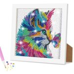 AUAUY 5D Diamond Painting Kit for Kids, Art Crafts Kits with Wooden Frame, Cartoon Diamond Art Easy Kits, Anime Diamond Painting Full Drill Diamo