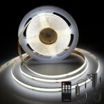TTWAY COB LED Strip 3M, LED Strip Lights with Power Supply and Remote Controller, DC24V, 480LEDs/M, CRI 90+, 8mm Width, Dimmable Light Strips for