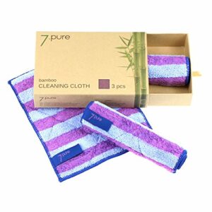 7.pure Bamboo cleaning cloths | 3 pieces | 20 x 25 cm | Clean without cleaning agents – anti-bacterial – lint-free | Effortless cleaning | wiping