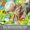 Capslpad Kids Play Rug for Playroom 160x100cm Non Slip Kids Rug with ABC Alphabet Numbers Animals Educational Learning Area Rug Washable Kids Pla