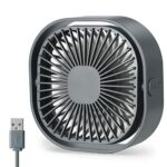 Ambandier Desk Fan USB Fan Table Fan Small but Powerful Quiet Fan, Portable Cooling Fan Speed Adjustable 360°Rotatable Head for Home Office Bedro