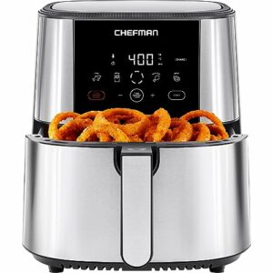 Chefman TurboFry Touch Air Fryer, XL 7.5 Liter Family Size, One-Touch Digital Control Presets, French Fries, Chicken, Meat, Fish, Nonstick Dishwa