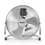 KEPLIN 12" Heavy Duty Chrome Floor Fan with 3 Speeds and Adjustable Fan Head, Standing Metal Pedestal Fan with Powerful Circulation, Ideal for In