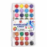 TBC Watercolour Paint Set 36 Colours Cake with 1 Paint Brush & with the Mixing Palette Professional Painting Suppliers Kit for Artists, Beginners