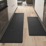 Color G 2 Piece Kitchen Mats Rug Set, Anti Fatigue Standing Mat Area Rugs Waterproof Leather, Non-slip, Oil Resistant Floor Mats for Kitchen, Off