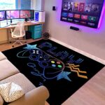 Keivvsh Video Game Controller Rugs for Boys Kids Teen Home Decor Printed Large Area Rugs All Saints' Day Gift for Kids, Polyester Fiber Non-Slip