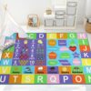 Capslpad Kids Play Rug for Playroom 160x100cm Non Slip Kids Rug with ABC Alphabet Numbers Animals Educational Learning Area Rug Washable Kids Pla