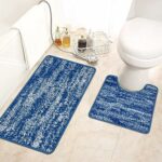 Ortigia Bath Mat Sets 2 Piece Non-Slip Super Absorbent Bathroom Mats Soft Bath Mats Machine Washable Rubber Backed Bath Rug Toilet Mat for Bathro