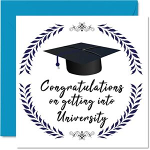 Congratulations Cards - Getting into University - Proud of You Card Congrats Graduation Degree Exam Results School College Exams GCSE A Level Uni