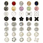 VIKSAUN 40 Psc Women Shirt Brooch Buttons, Women Safety Brooch Buttons, Shirt Brooch Pins Invisible Buttons, Prevent Accidental Exposure of Butto