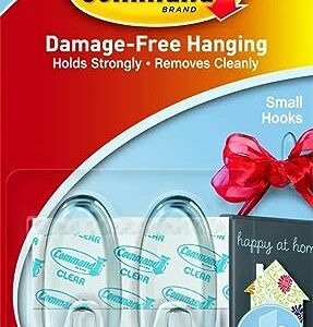Command 17092CLR-ES Small Clear Hooks with Clear Strips (17092CLR)