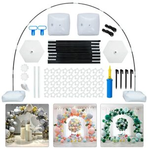 Reusable Balloon Arch Kit, 10 Ft Adjustable Balloon Arch Stand Kit (2.7M Tall & 3M Wide) with Water Fillable Base and Fibre Poles, for Wedding Gr