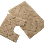 Olivia Rocco Bali 2 Piece Bath Mat Set Extra Soft Easy Care Plush Bath Rug + Toilet Mats Super Absorbent Pedestal Bathmat For Bathroom Toilet Sho