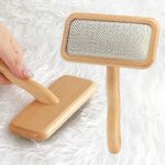 Astfys Carpet Rake-Wood Sheepskin Wool Brush, for Carding Fur, More Suitable for Pile Carpets/Rugs, Restore Carpets Softness and Texture , Let Ru