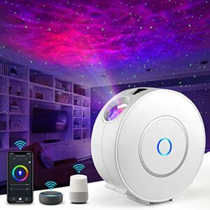 Immver Galaxy Star Projector, Smart WiFi App/Voice Control, 3D LED Galaxy Projector Night Light with Nebula, Compatible with Google Assistant, RG