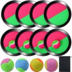 Cooraby Toss and Catch Paddle Game Disc 4 Set Paddle Toss and Catch Ball Sport Game Suitable for Sports, Beach and Party Favor with Storage Bag,