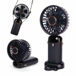 Venforze HandHeld Fan, Portable Mini USB Rechargeable Fans with 5 Speeds, Foldable Fan with Battery Operated Electric Powered for Home/Travel/Off