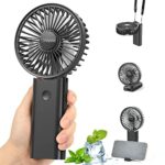 Timiyou Handheld Fan, Portable Hand Held Fan with 3 Speed, Mini Hand Fan 3000mAh Battery Operated , USB Rechargeable Foldable Desk Fan for Travel